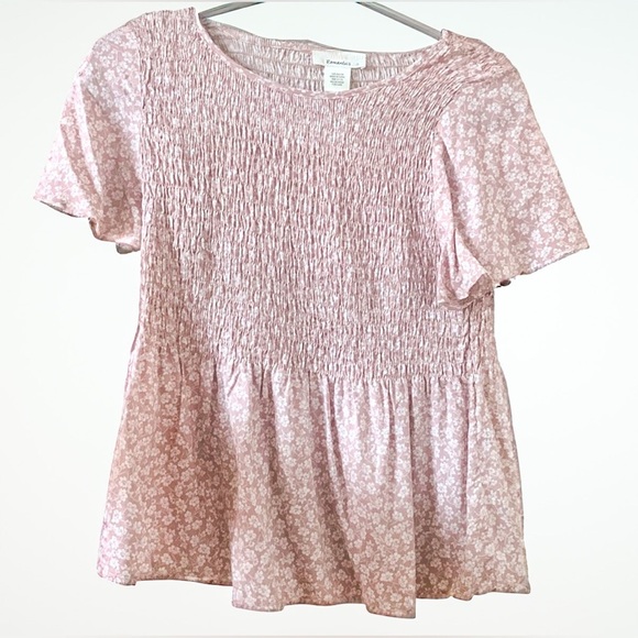 Tops - Urban Romantics Women's Pink‎ Babydoll Top | Cottagecore Flowy Fit Boho Design